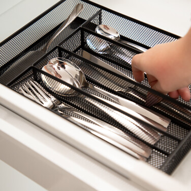 Relaxdays Cutlery Box Metal Mesh M