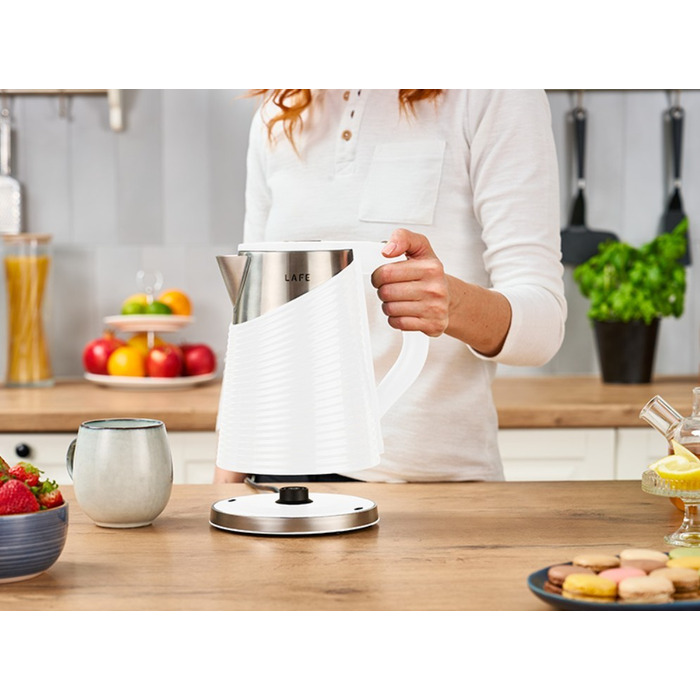 Електричний чайник Lafe Elegant White, 1800 Вт, 1,8 л, білий