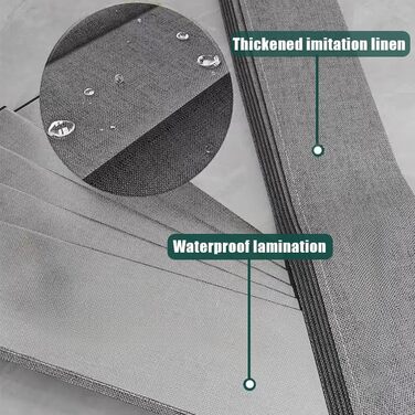 Шторка для душу з льону, водовідштовхувальна, з магнітною стрічкою, антигрибкова, 120x200 см (сірий)