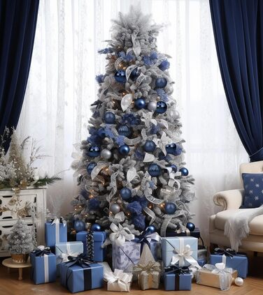 Набір ялинкових прикрас 36 шт. темно-синій, 6 см - ялинкові кулі для декорування