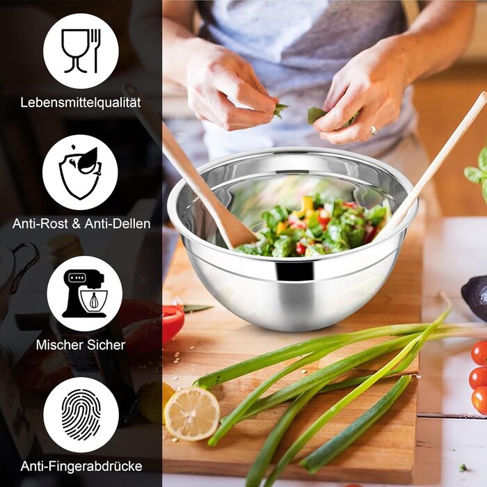 Миска Joyfair 4,5 л з нержавіючої сталі з кришкою, набором терок для приготування, миття в посудомийній машині - чорна