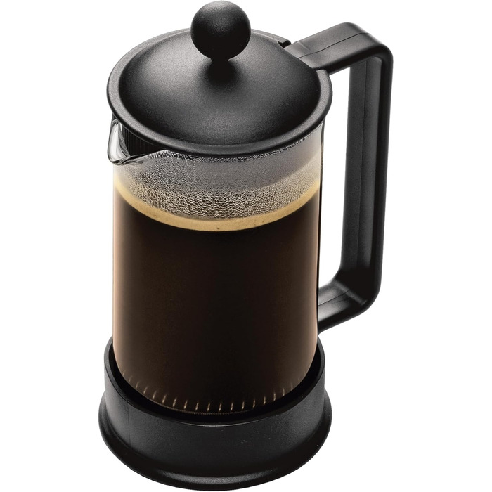 Bodum French Press Brazil - Френч-прес 1л / 8 чашок кави - Скляний глечик з нержавіючою сталлю, BPA-free, для миття в посудомийній машині, класичний дизайн, Made in Portugal
