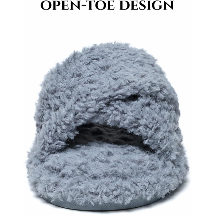 Жіночі плюшеві домашні тапочки SMajong, зимові, теплі, м'які, з антиковзким покриттям, сірі, 38/39 EU