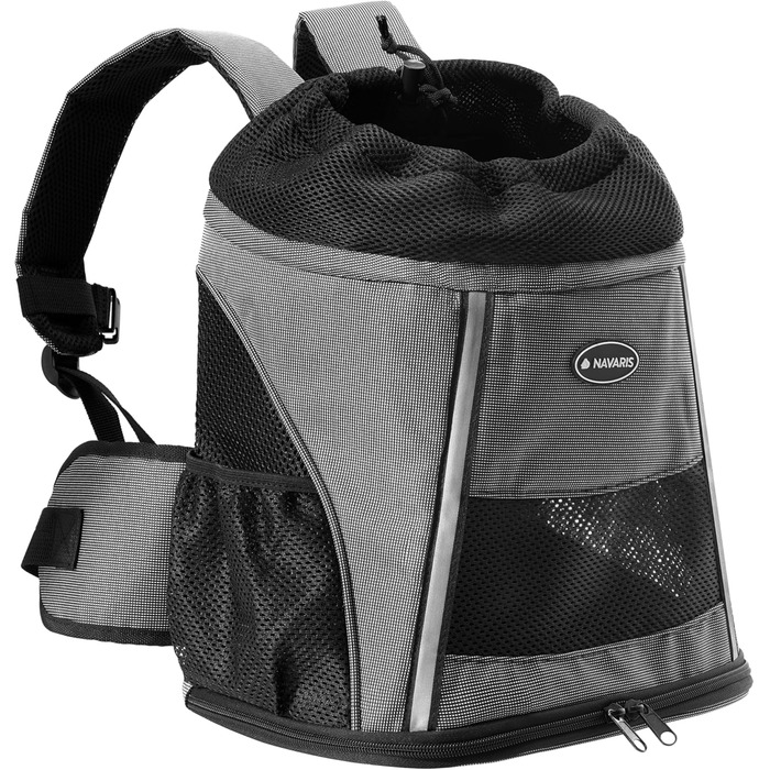 Рюкзак для собак та котів Navaris до 7 кг - сірий (37 x 33 x 24 см)