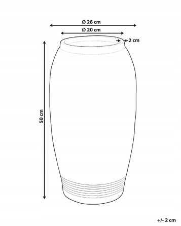 Керамічна ваза Beliani, 28 x 50 см
