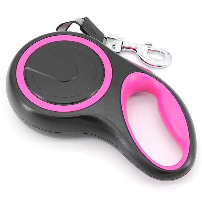 Висувна собача шлейка 8м, високоякісна, для собак до 50кг (сіра, червона)