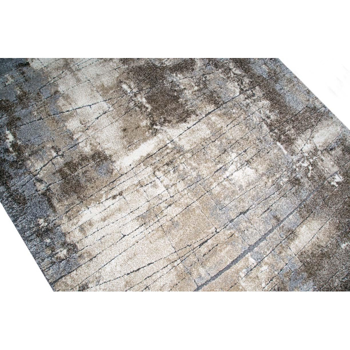 Dreamy Rug ROUND Designer Rug Living Room modern ABSTRACT Lines brown beige gray cream melange Size 80 cm round 80 cm round Beige Gray