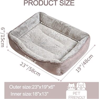 Крісло-лежанка для собак та котів Joyelf, миюче, заспокійливе, антистрес, 58x48 см, колір кава