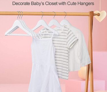 Плечики для одягу Evolluxi Lotus з масивного дерева, для сорочок, курток, з гладкою поверхнею, поворотний гачок 360°, білий, 80 см