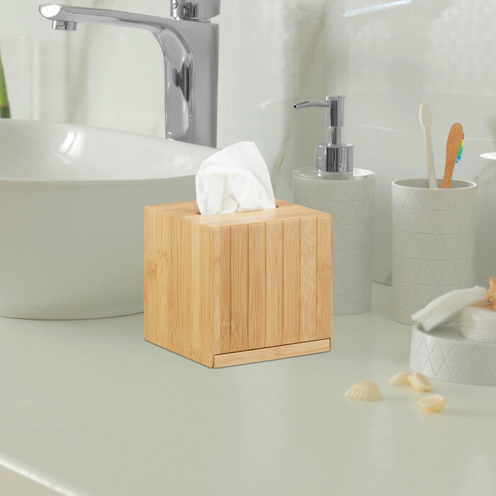Relaxdays Cosmetic Tissue Box, Square