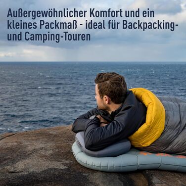 Подушка Sea to Summit Aeros Ultralight Deluxe L для кемпінгу та велотуризму, легка, надувна, нековзка, з чохлом Ultra-SIL, 42x30x13 см, 114 г, магента