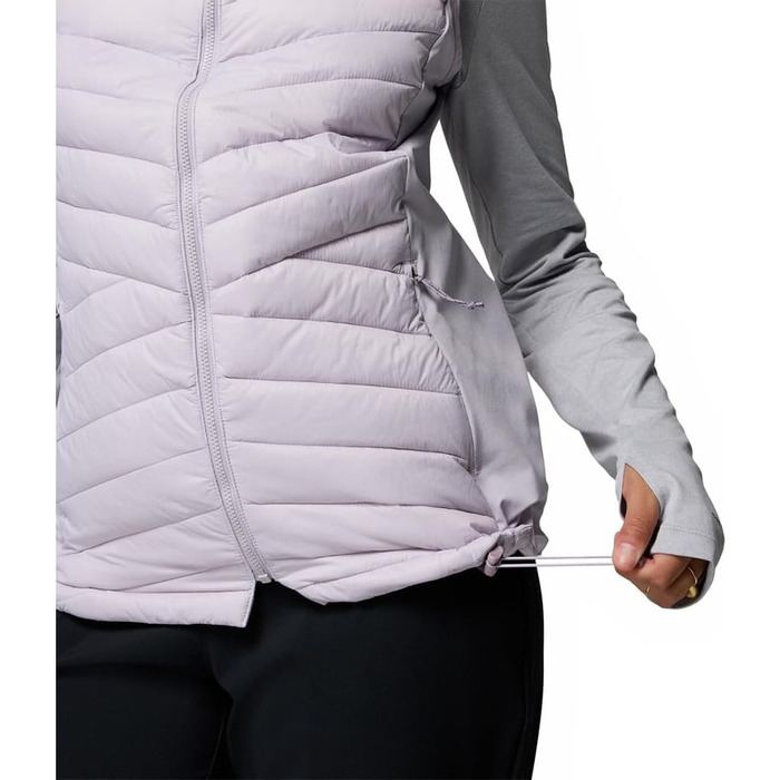Жіночий жилет Columbia Powder Pass 3 Hybrid з пуховим наповнювачем, Bodywarmer (XL, Перламуровий лавандовий)