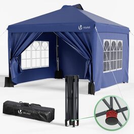 VOUNOT® Gazebo 3x3m Waterproof Stable Winterproof, Pop-Up Folding Gazebo with 4 Side Walls and 3 Sandbags, Folding Party Tent Garden Tent Garden Gazebo incl. Bag, Green (pop up gazebo blue)