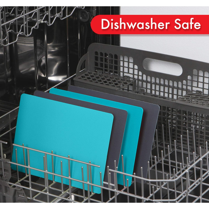 Набір килимків для обрізки Dexas, 4 шт., 14x20 см, антиковзкі, для кухні (сірий, червоний, білий, зелений)