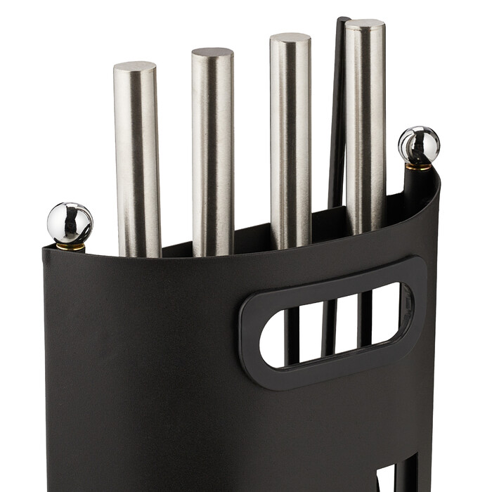 Relaxdays 5-Piece Fireplace Tool Set in Black