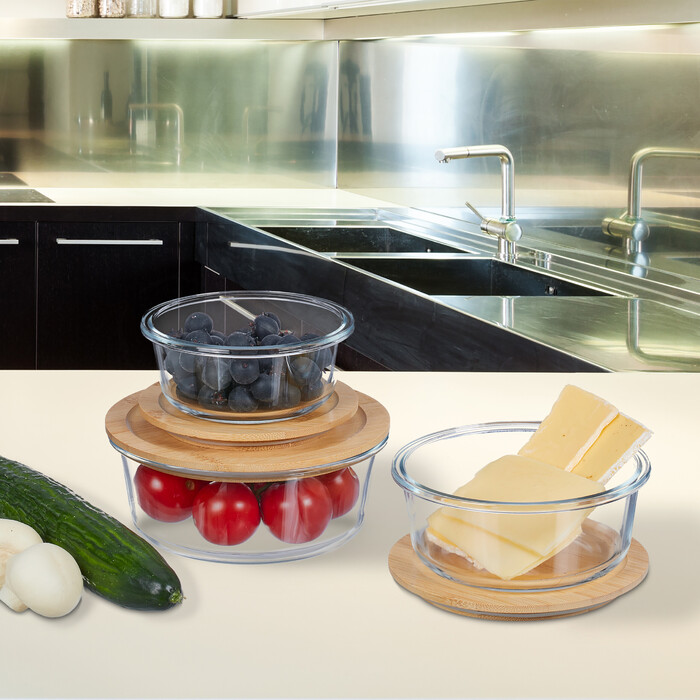 Relaxdays Glass Containers with Lids in 3 Sizes