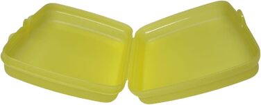 Tupperware Sandwich Box Storage Box Lunch Box Square with Hinge and Latch and Designs (yellow)