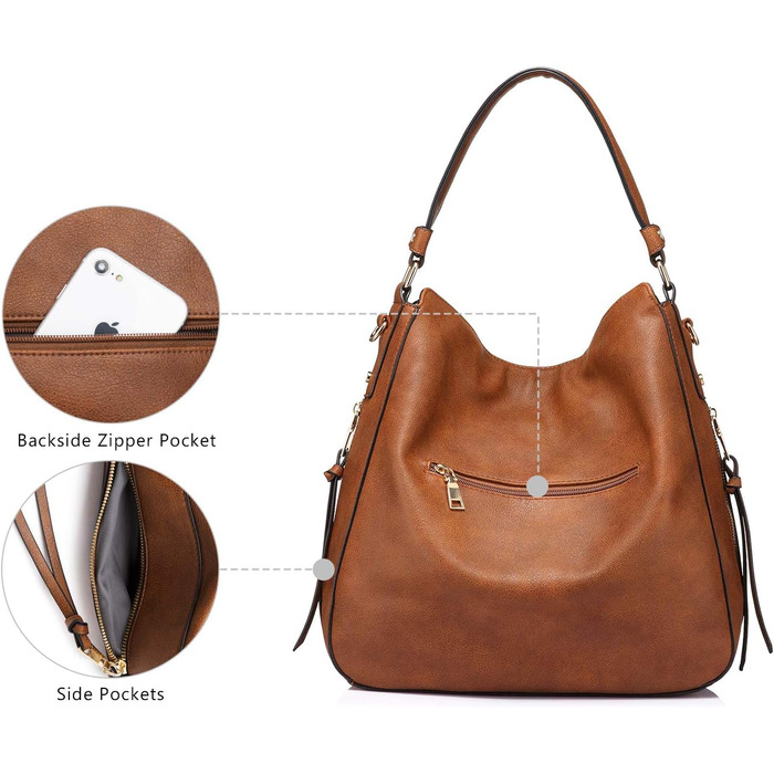 Сумка жіноча Reaer середнього розміру, шопер велика, PU шкіра, чорно-пісочний колір, на блискавці (L, коричнево-золота блискавка)