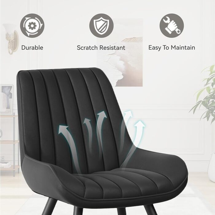 Modern Upholstered Dining Chairs - 4 Pack