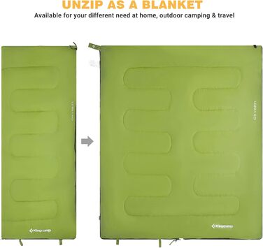 KingCamp 3-Season Sleeping Bag - Lightweight, Water-Resistant & Warm for Adults & Kids - Camping & Outdoor