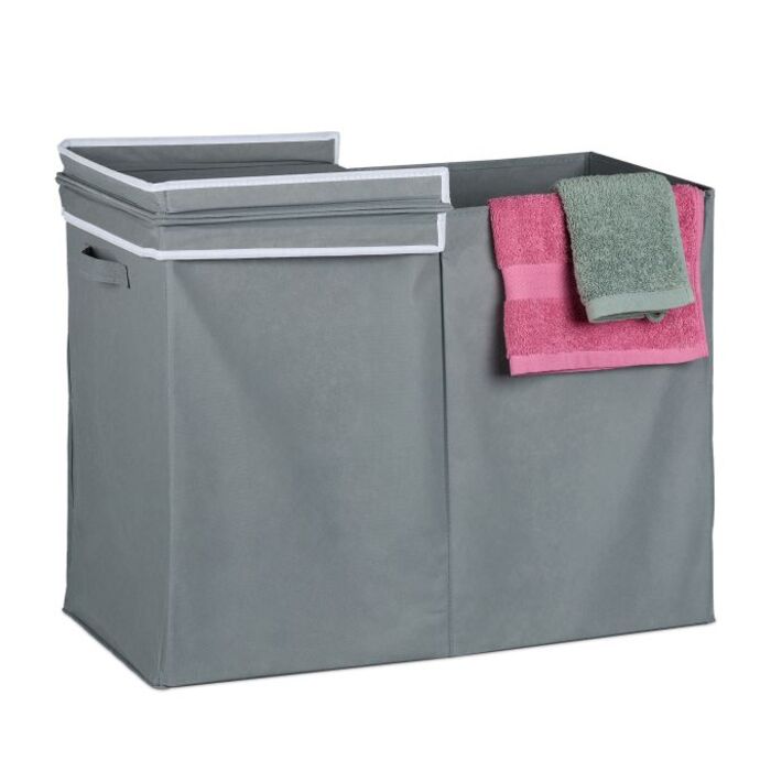 Relaxdays Laundry Basket with Lid, 100 Liters