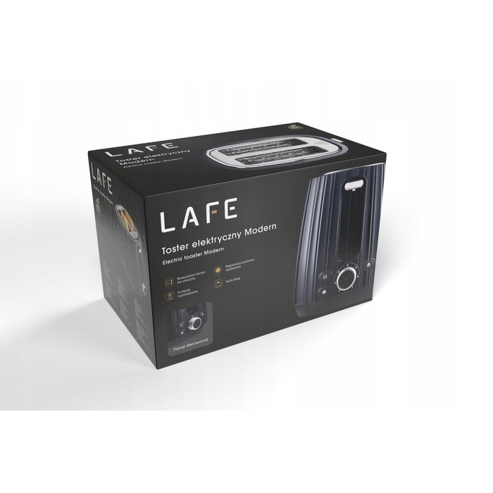 Тостер Lafe Modern, чорний, 1000 Вт