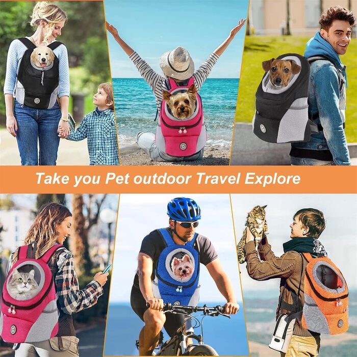 Шлейка для собак та цуценят, переноска-рюкзак, блакитна (L)