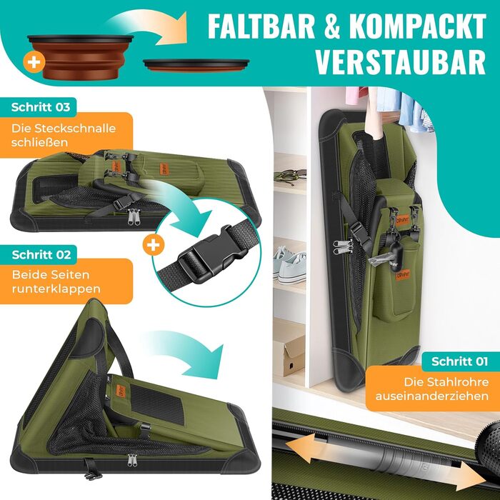 Транспортна переноска для собак та котів (XXL, Хакі) | З підлітком для їжі та плечовим ременем | Складна переноска для тварин