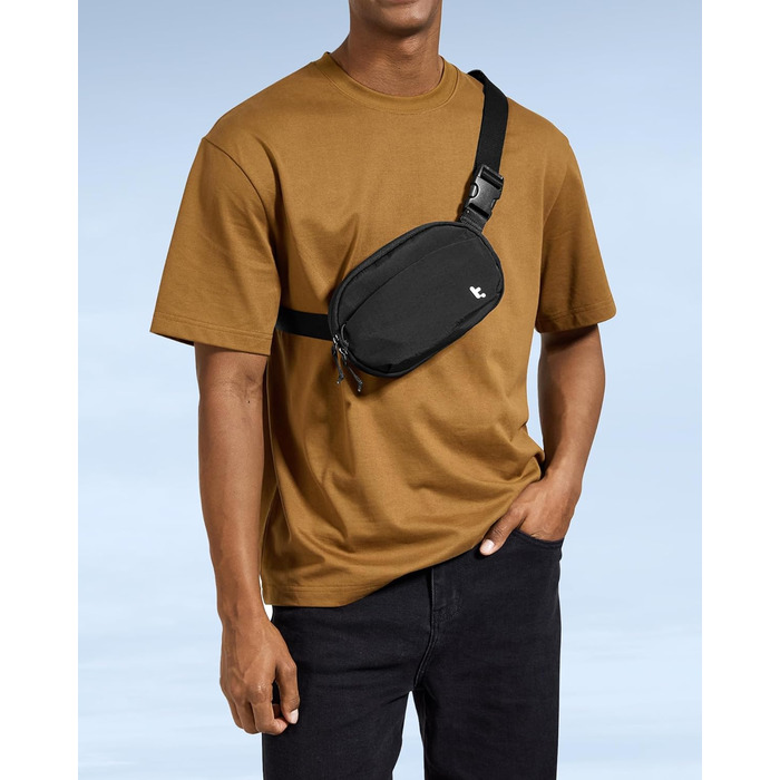 tomtoc жіноча поясна сумка-слінг з RFID захистом, 1.5 л, для подорожей, повсякденного використання, фестивалів, спорту, хайкінгу, зелена (чорна)