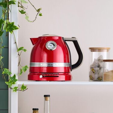 KitchenAid Kettle with temperature setting from 50 to 100°C | Tea kettle with temperature display and scale filter 1.5L | Electric 2400 Watt | Stainless steel (Empire Red) 1.5 Liter Red