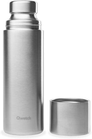 Qwetch Stainless Steel Thermos Flask - 750ml Insulated Bottle & Travel Mug - 24h Cold & 12h Hot - Leakproof, BPA-Free, for Coffee & Tea