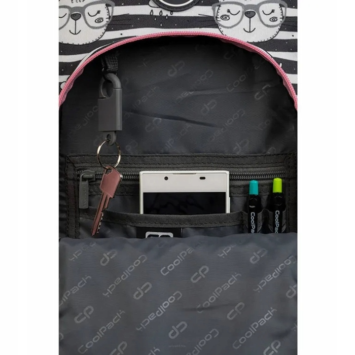 Багатовідсіковий шкільний рюкзак CoolPack (білий, чорний, рожевий), 21 л
