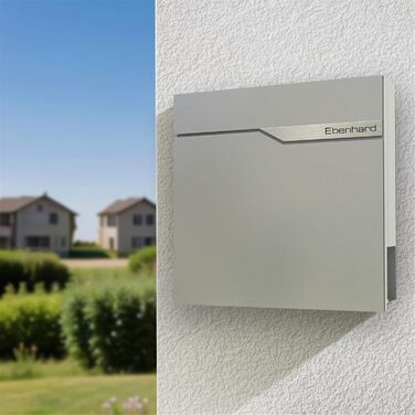 Поштова скринька Metzler антрацит з газетницею та іменним шильдиком RAL 7016, вулична, антикорозійна, для настінного монтажу, сучасний дизайн 37x37x10.5 см