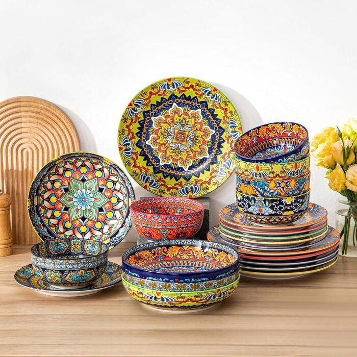 Набір супових тарілок Vancasso (6 шт) з порцеляни, 840 мл – для супу, салату, рамену, мюслі, пасти та десерту