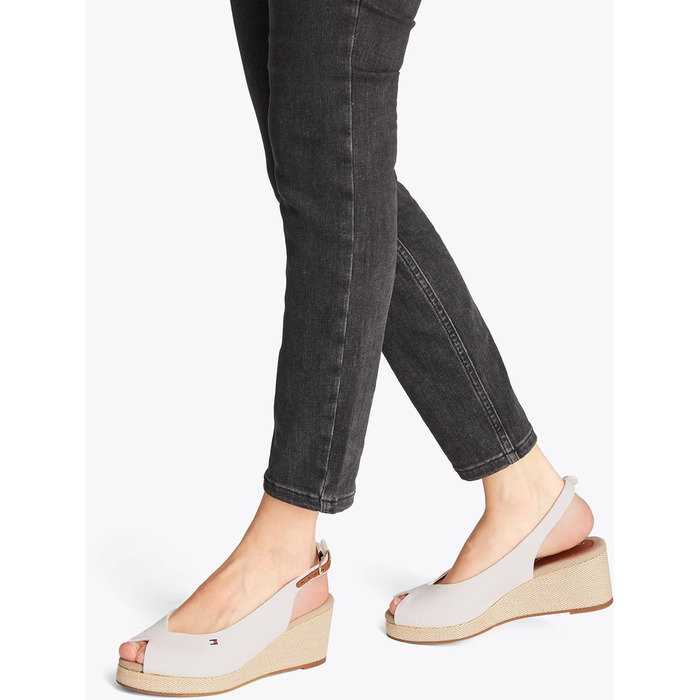Сліпони Tommy Hilfiger Flag Mid Wedge Espad SLIN - білі еспадрильї на танкетці 38 EU