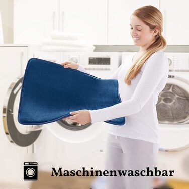 М'який килимок для ванної кімнати Wolke sieben з ефектом пам'яті (Memory Foam), протиковзний та гігроскопічний, синій, 43 x 153 см