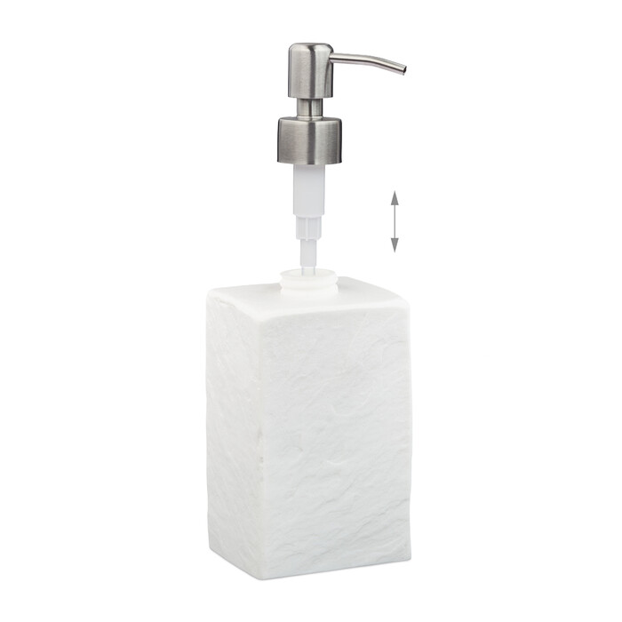 Relaxdays Soap Dispenser, Stone-Look, Square