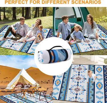 EXTSUD Piknik Decke Outdoor 200x200cm - Водостійкий плед для пікніка та кемпінгу з ручкою