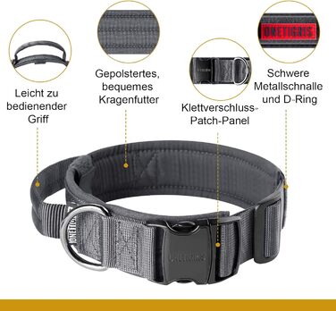 Нашийник для собак OneTigris з металевою застібкою Ranger Green (S, Grey)