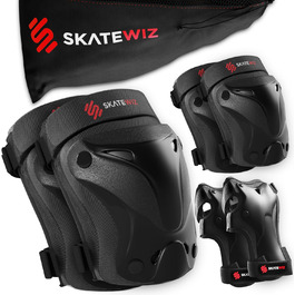 SKATEWIZ Захисний набір для дітей та дорослих: 6 предметів – наколінники, налокітники, захист на зап’ястя для роликів, ідеальна посадка, високий рівень амортизації