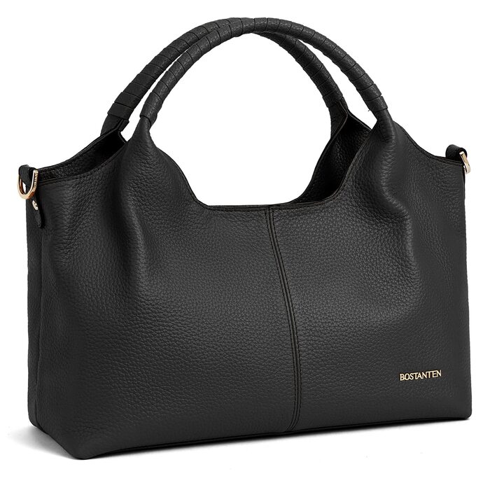 Сумка жіноча BOSTANTEN шкіряна шопер Hobo з ручкою та регульованим ременем, коричнева