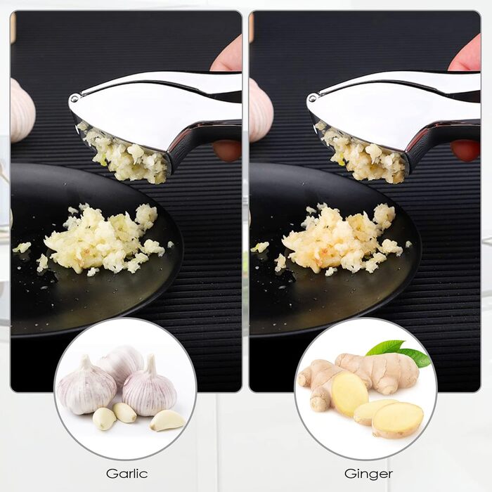 Пресс для часнику Fousenuk, не потребує очищення, зручний у використанні та легкий у чищенні, з цинкового сплаву