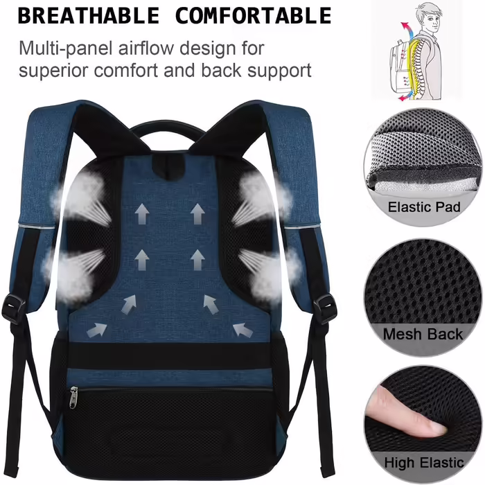 YAMTION Backpack Men's School Backpack for 15.6 Inch Laptop Backpack Work Waterproof Business Daypacks Boys Teenage 35L (Blue230, 15.6 Inch)