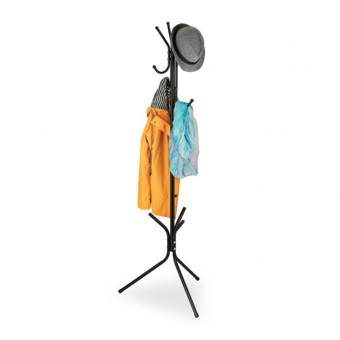 Relaxdays Metal Coat Rack, Black