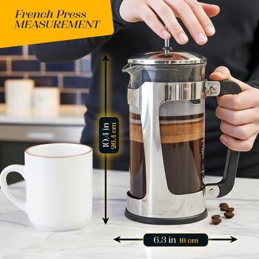 ESPRO P5 French Press: Френч-прес з подвійним мікрофільтром, 950 мл, Borosilikatglas
