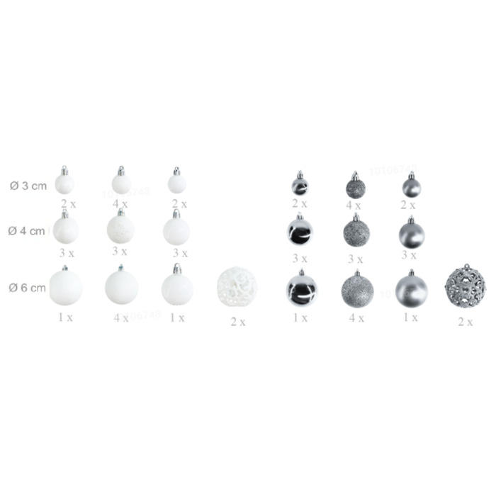 Relaxdays Set of Christmas Baubles