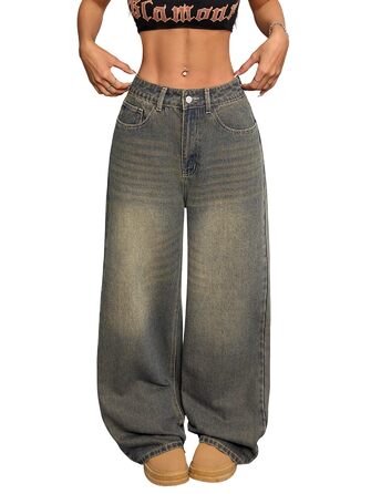 Джинси жіночі широкі Baggy Y2K Denim висока талія блакитні Retro C20 розмір L