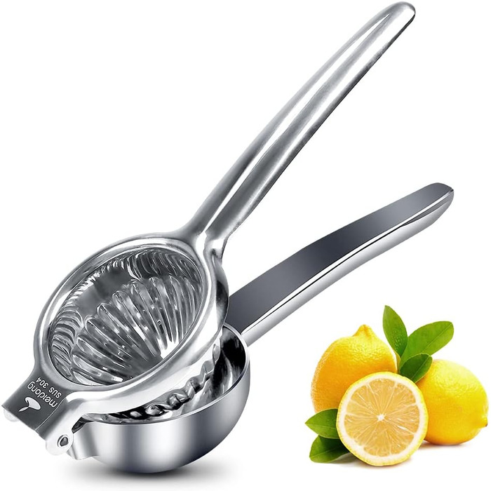 Lemon press, lime press, citrus press, stainless steel citrus press, manual juicer, manual citrus press for juicing lemons & limes, vegetables (medium) (Large)