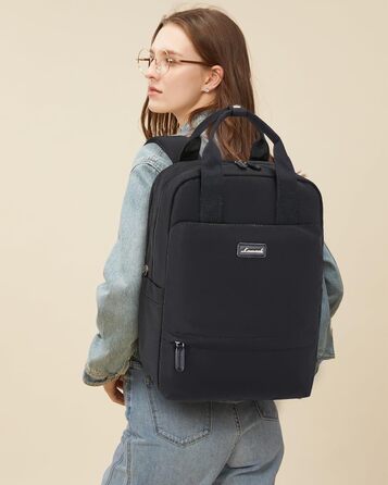 LOVEVOOK Рюкзак для ноутбука, 15.6 дюймів, жіночий, для школи/університету, подорожей, чорний