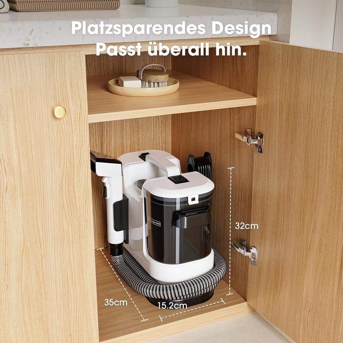 Водопилосос 450W для миття та чищення килимів, меблів та авто. Потужність 13500Pa, великий бак, довгий кабель. Білий.